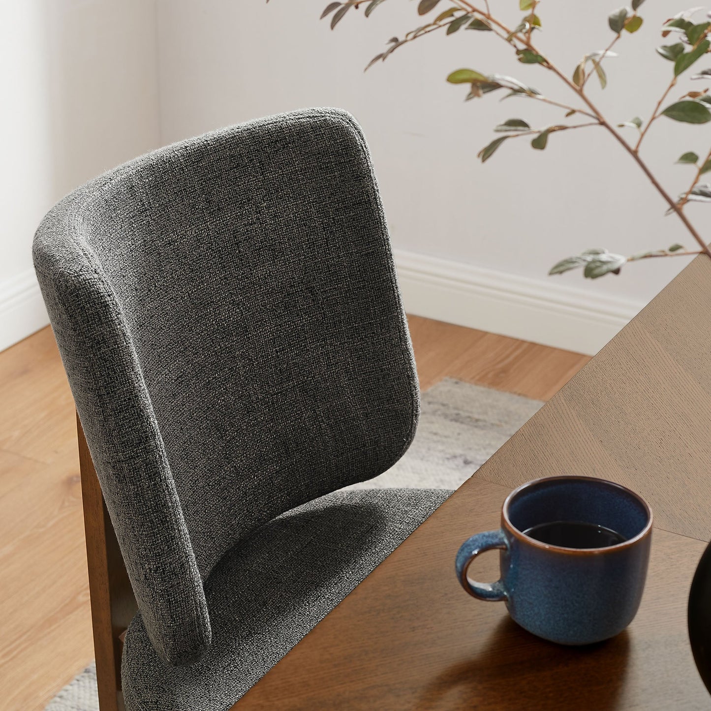 Alba Armless Upholstered Dining Chairs – Set of 2 Modern Dining Room Chairs with Fabric Seats