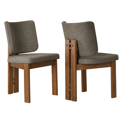 Alba Armless Upholstered Dining Chairs – Set of 2 Modern Dining Room Chairs with Fabric Seats