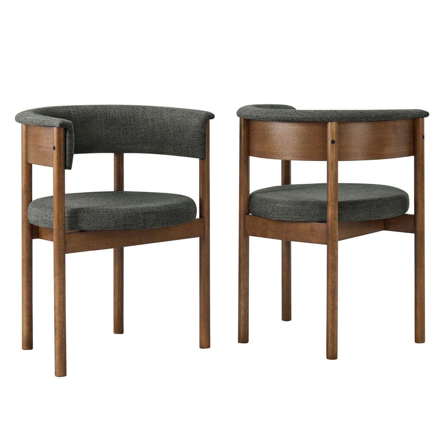 Clea Curved Upholstered Dining Chairs – Set of 2 Modern Accent Chairs for Dining Room or Kitchen