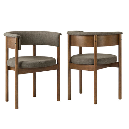 Clea Curved Upholstered Dining Chairs – Set of 2 Modern Accent Chairs for Dining Room or Kitchen