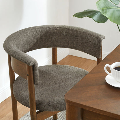 Clea Curved Upholstered Dining Chairs – Set of 2 Modern Accent Chairs for Dining Room or Kitchen
