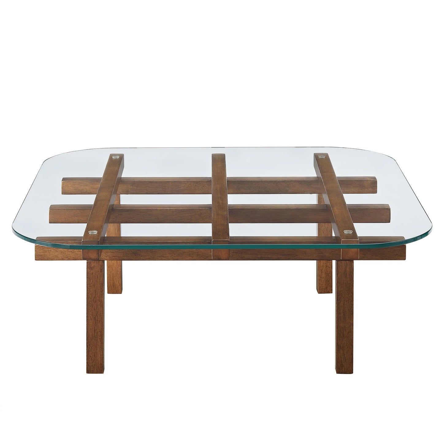 Isby 35-Inch Tempered Glass Coffee Table – Modern Round Living Room Table with Metal Base