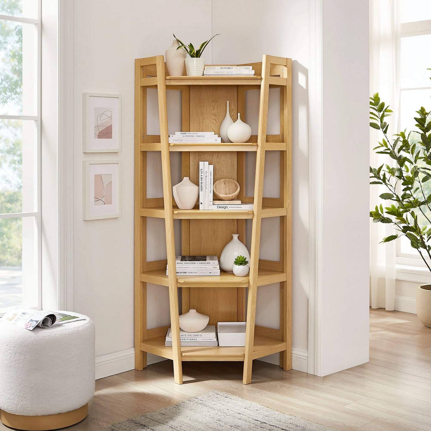 Bixby 71 Inch Corner Bookshelf