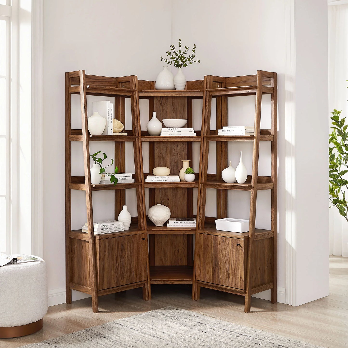 Bixby 3-piece Corner Bookshelf Set with Narrow Bookshelves