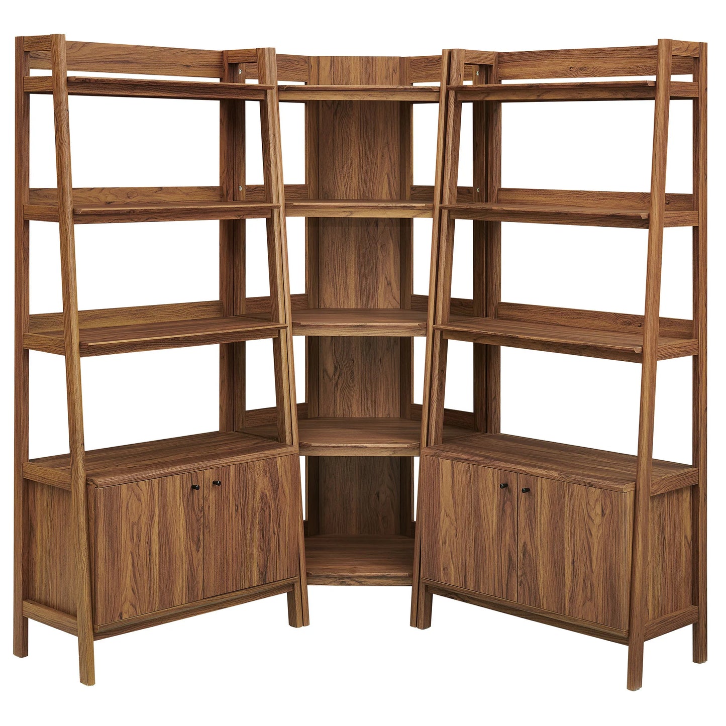 Bixby 3-Piece Corner Bookshelf Set with Wide Bookshelves
