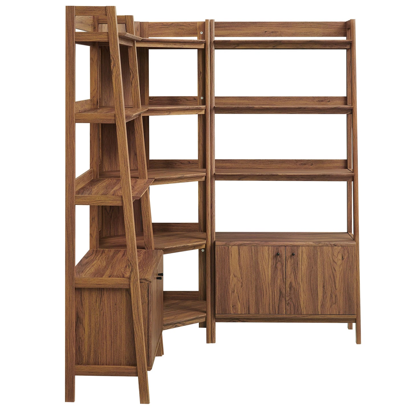 Bixby 3-Piece Corner Bookshelf Set with Wide Bookshelves