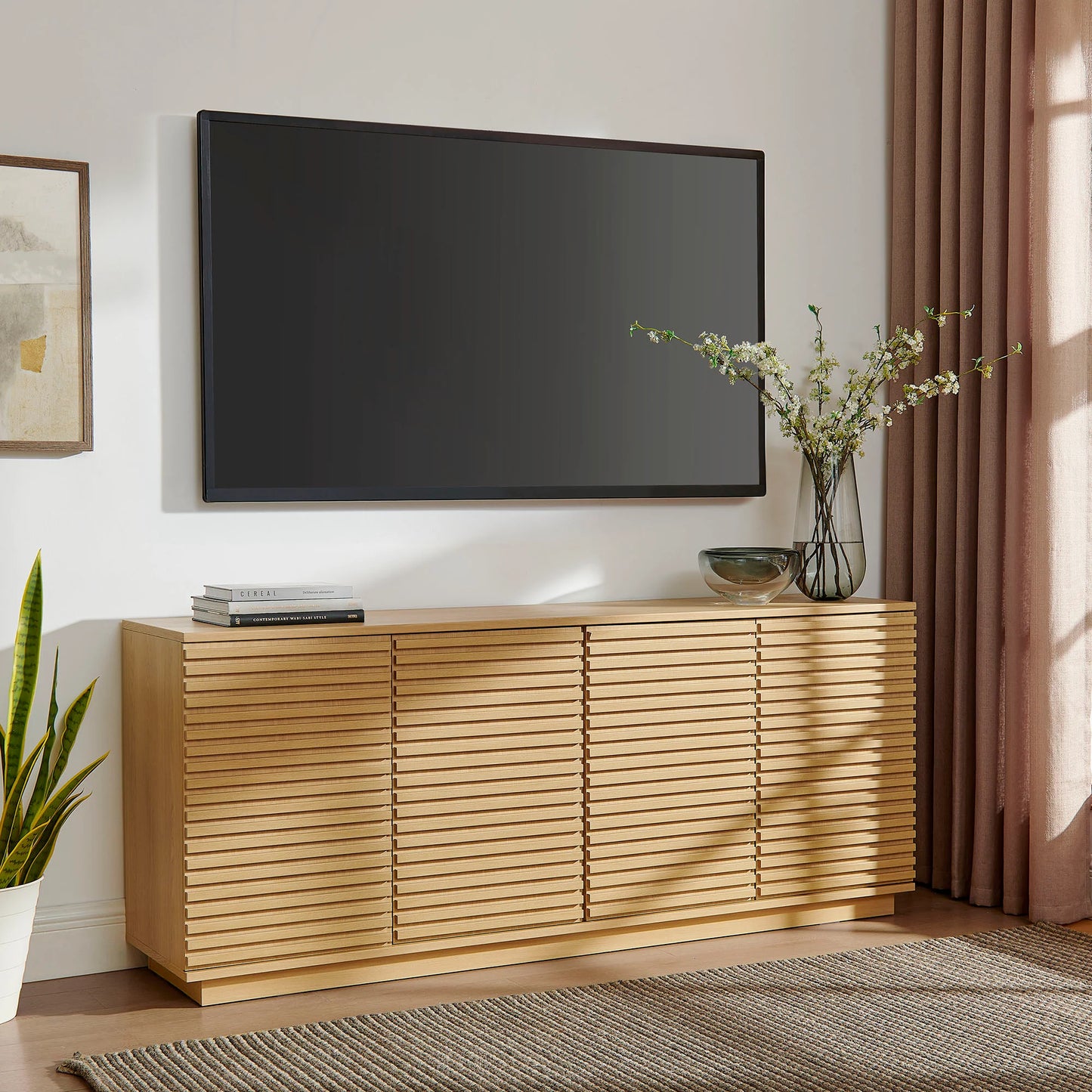 Render 4-Door Fluted Sideboard Cabinet TV Stand