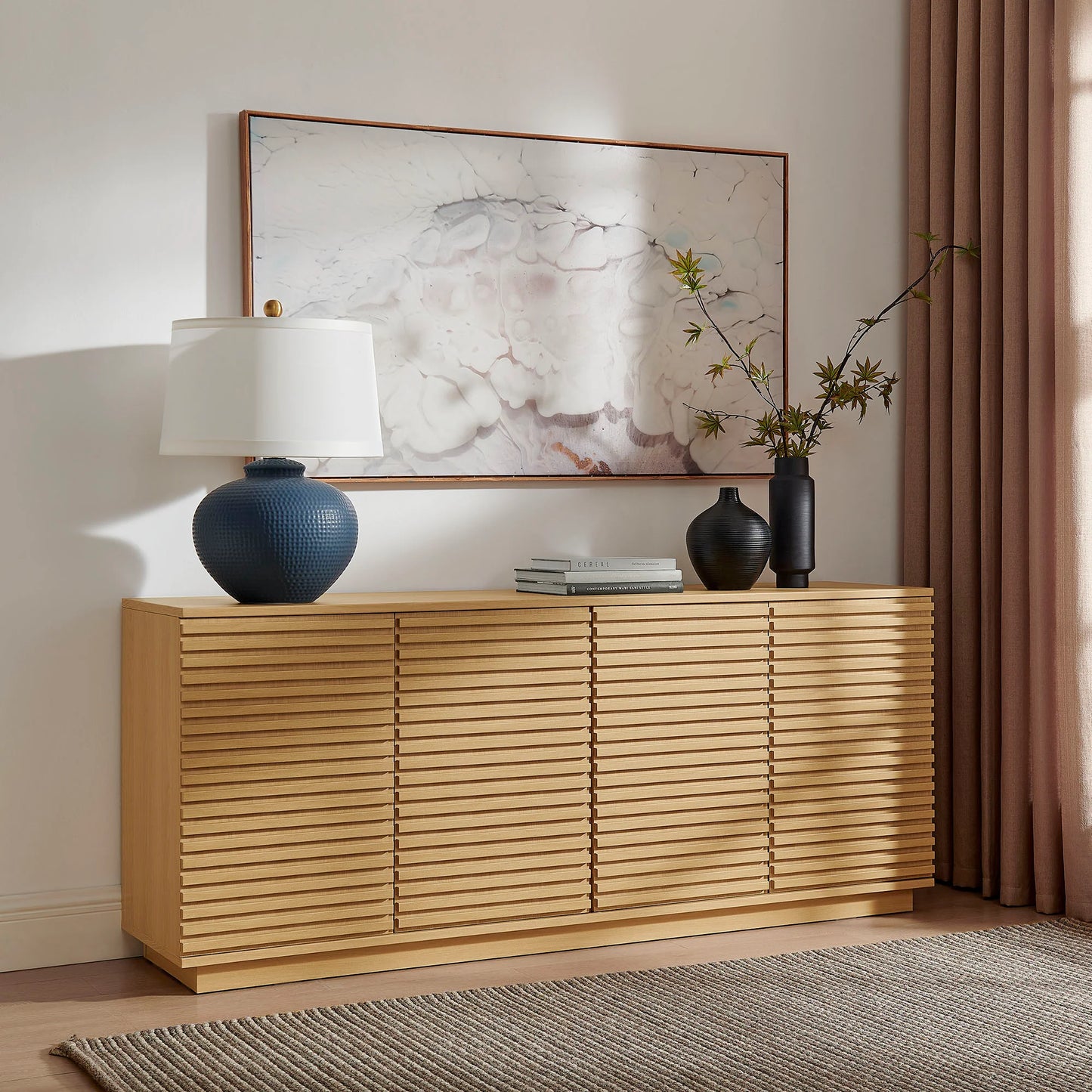 Render 4-Door Fluted Sideboard Cabinet TV Stand