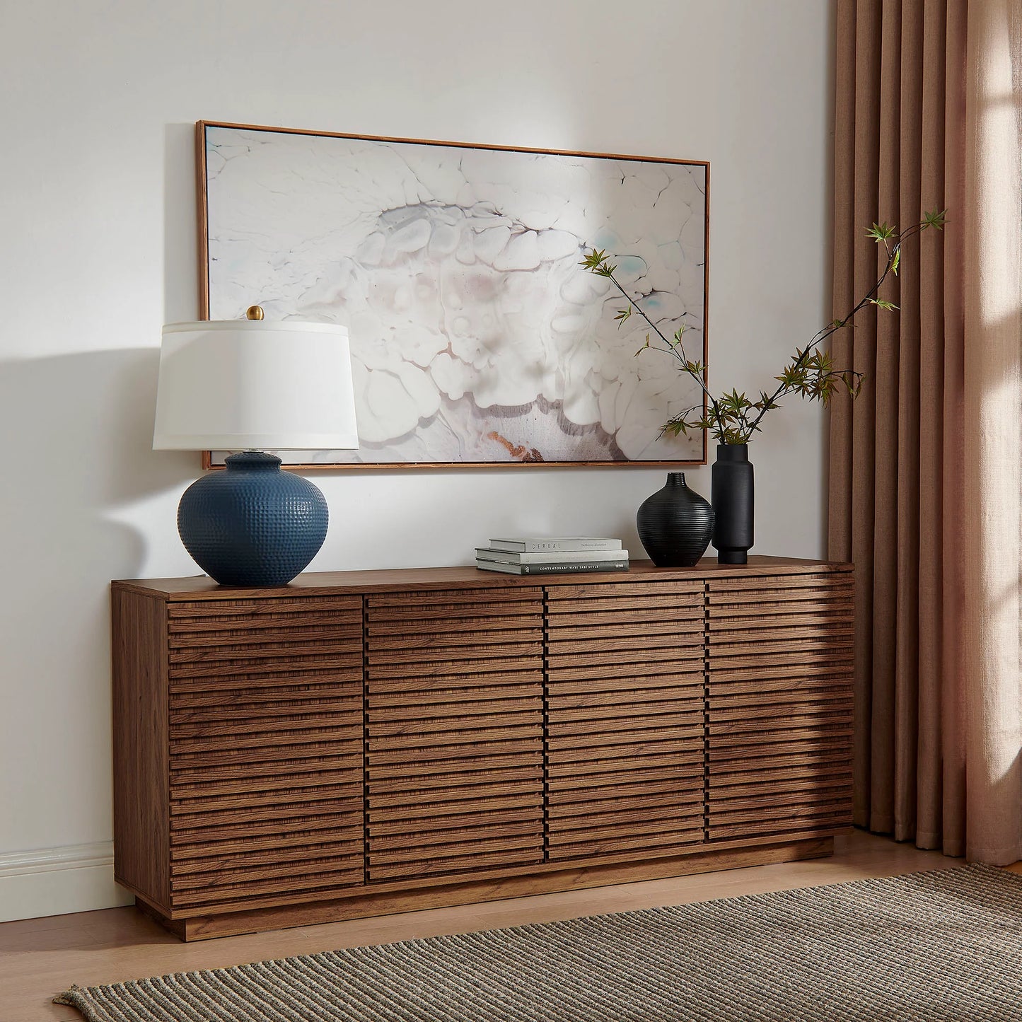 Render 4-Door Fluted Sideboard Cabinet TV Stand