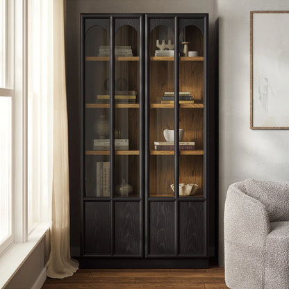 Anwen Solid Wood and Glass Display Cabinet