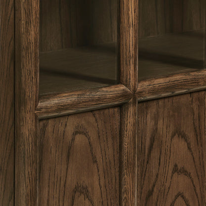 Anwen Solid Wood and Glass Display Cabinet