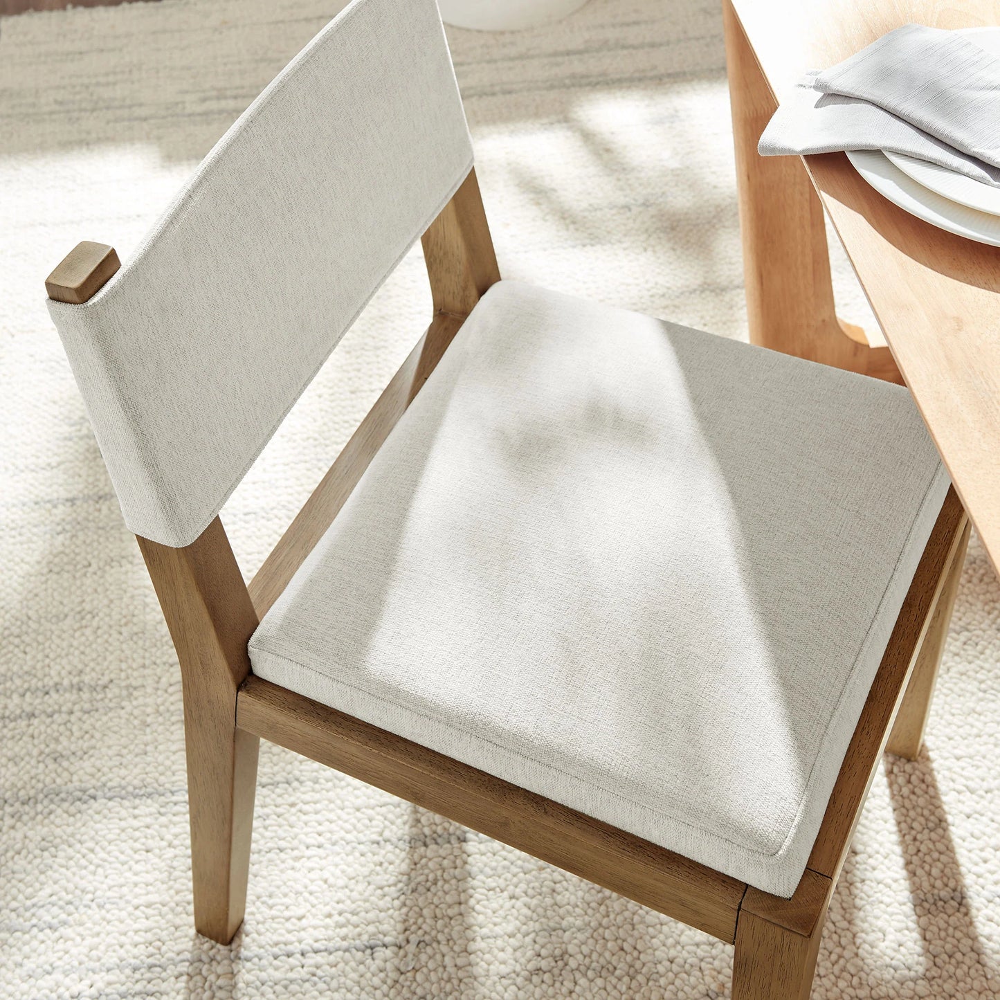 Calder Fabric Upholstered Wood Armless Dining Chair