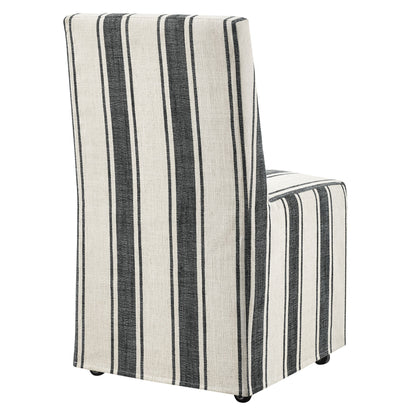 Tessera Striped Slipcovered Dining Side Chair