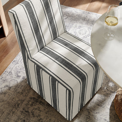 Tessera Striped Slipcovered Dining Side Chair