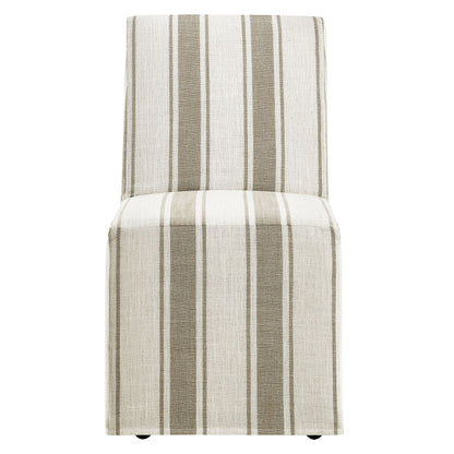 Tessera Striped Slipcovered Dining Side Chair