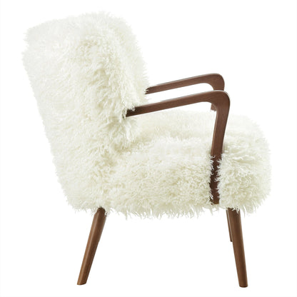 Zerra Faux Shearling Accent Armchair