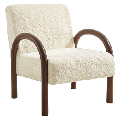 Lunet Faux Shearling Accent Armchair