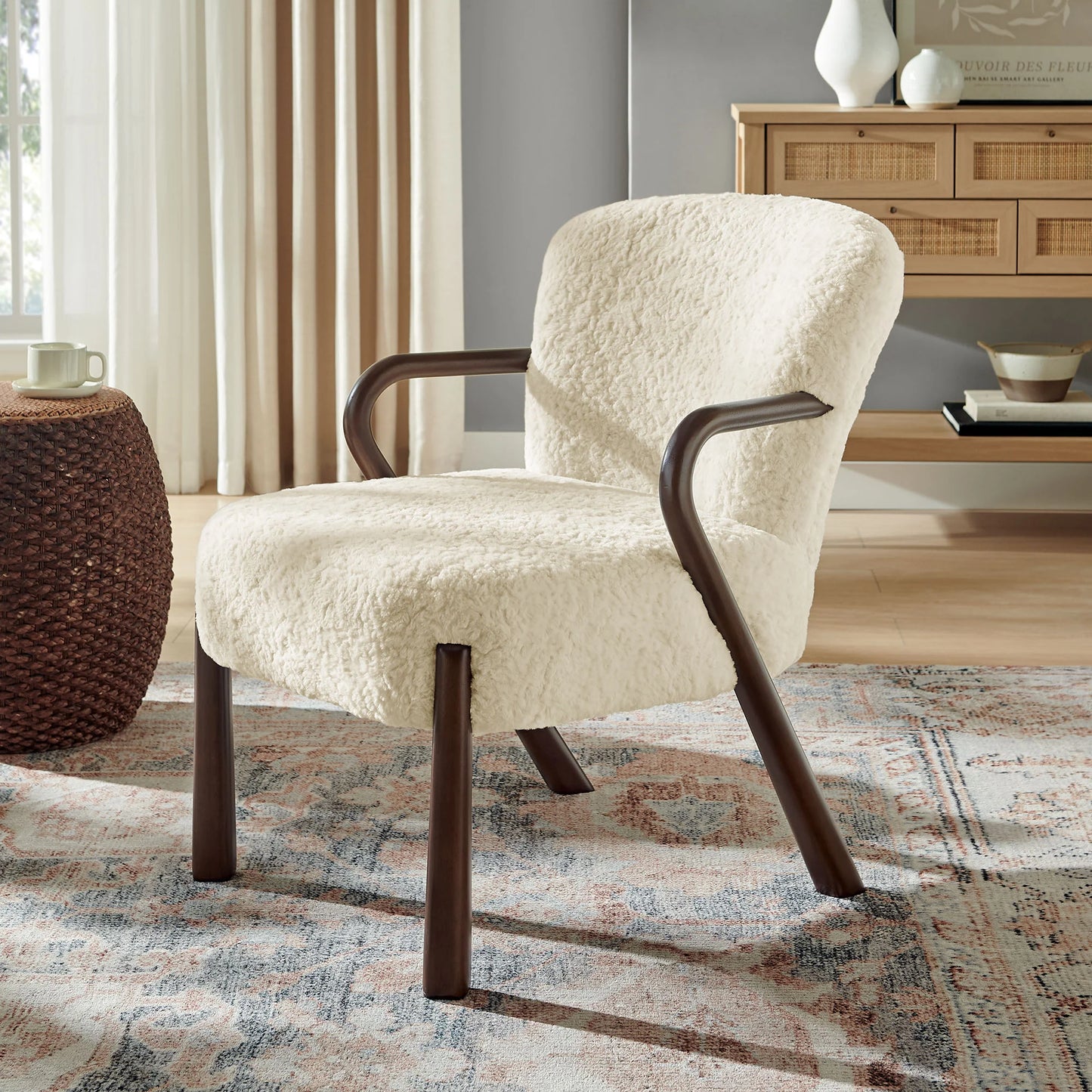 Arden Faux Shearling Accent Armchair