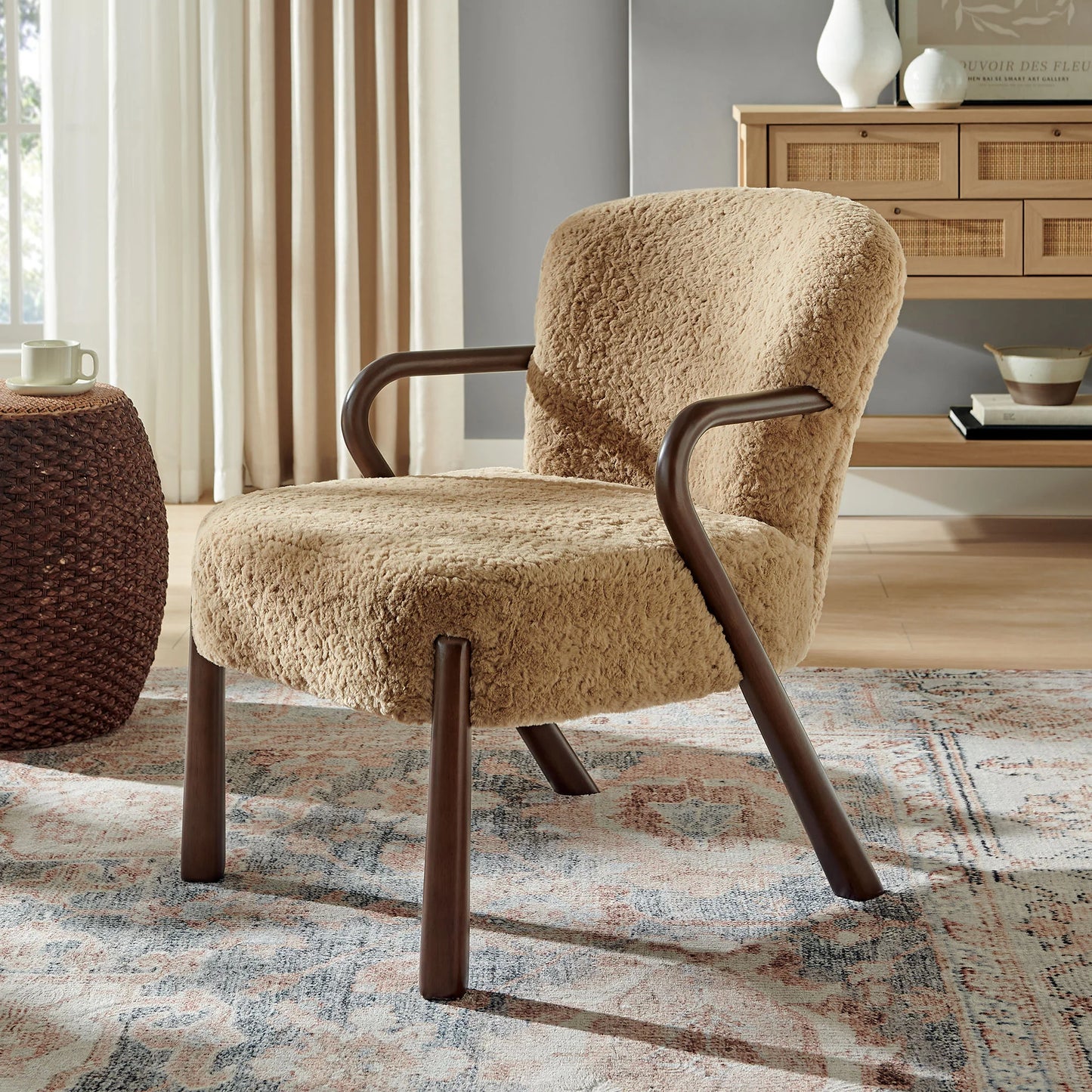 Arden Faux Shearling Accent Armchair