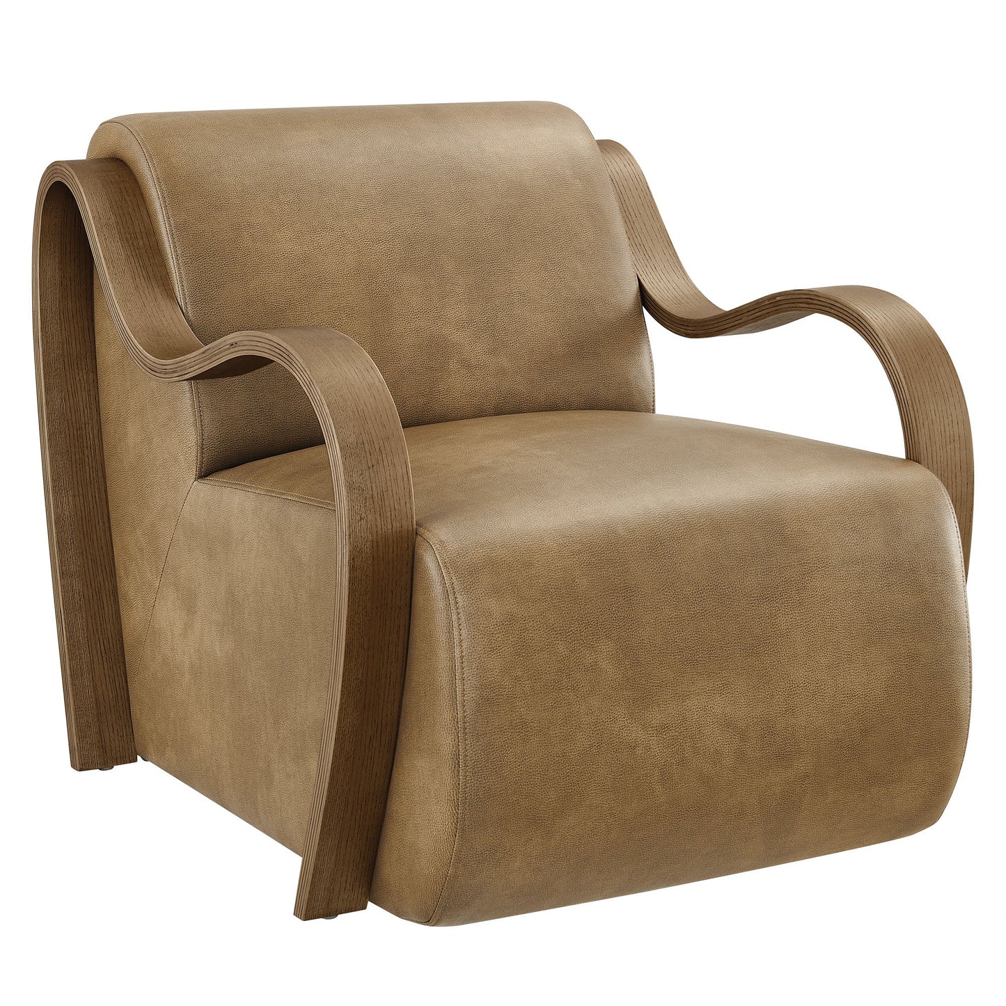 Atrium Vegan Leather Accent Armchair in Toast