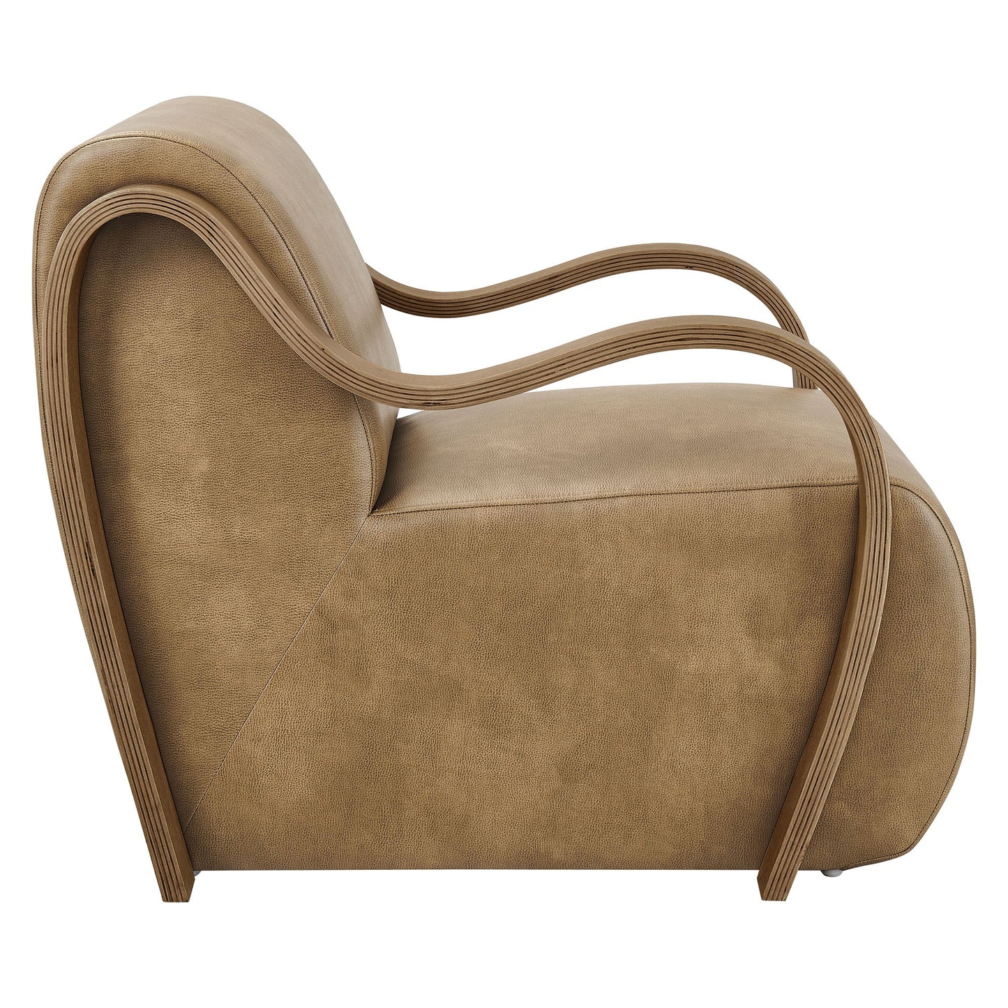 Atrium Vegan Leather Accent Armchair in Toast
