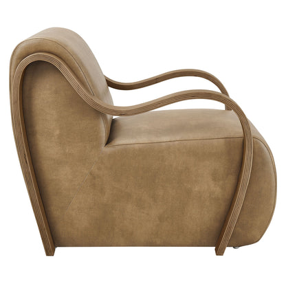 Atrium Vegan Leather Accent Armchair in Toast