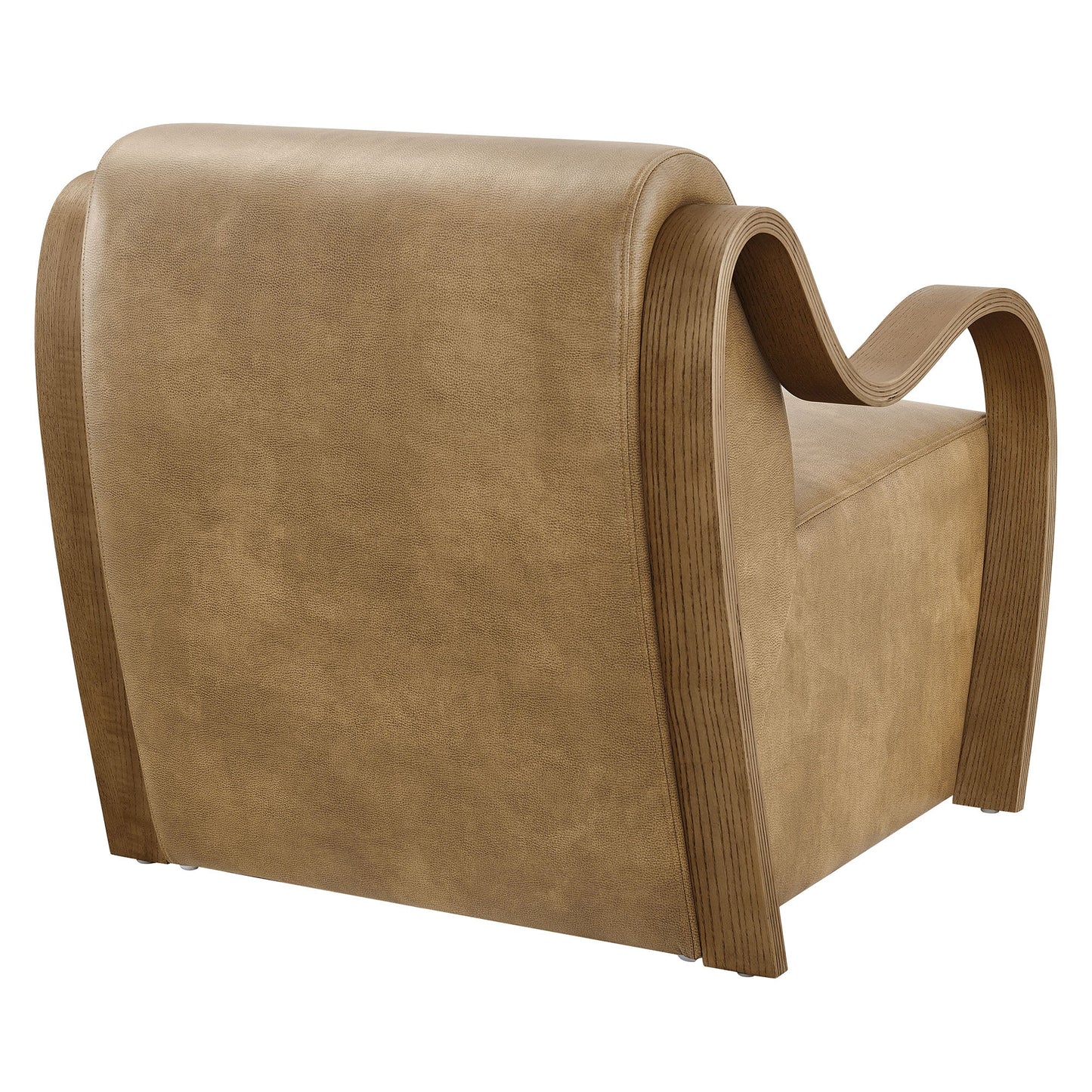 Atrium Vegan Leather Accent Armchair in Toast
