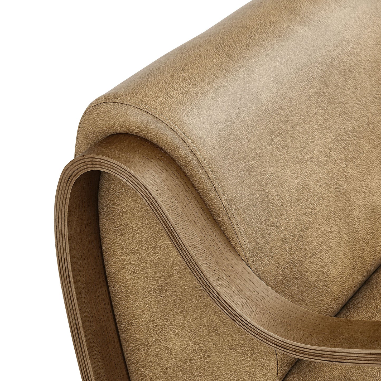 Atrium Vegan Leather Accent Armchair in Toast
