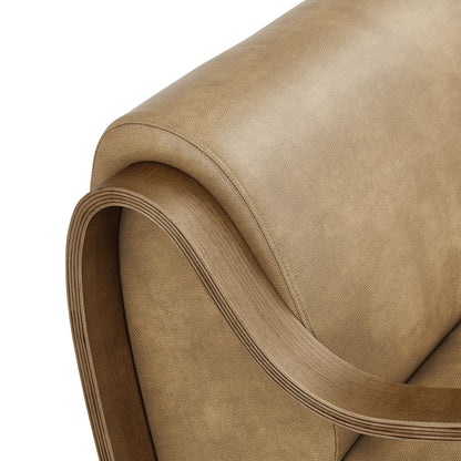 Atrium Vegan Leather Accent Armchair in Toast