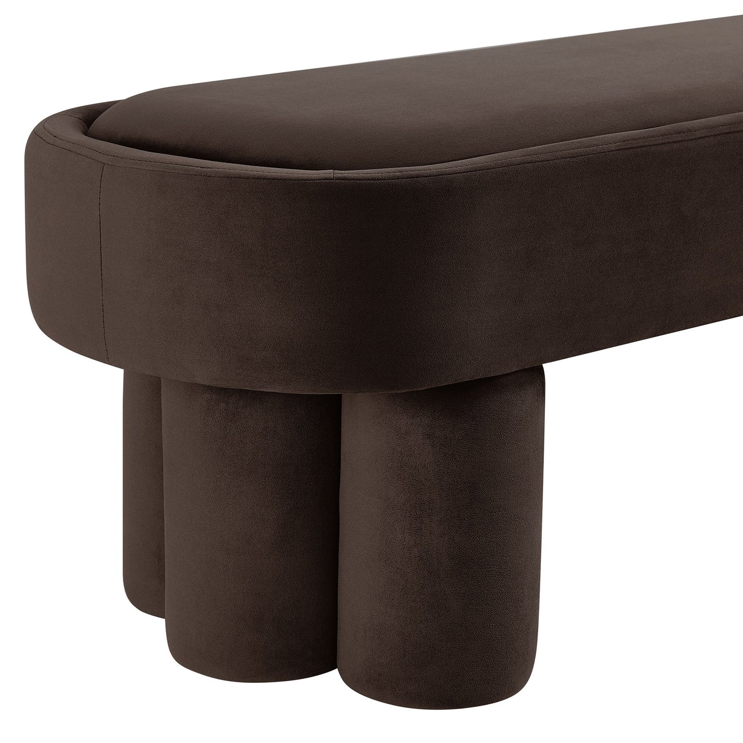 Mossi Oval Performance Velvet Accent Bench