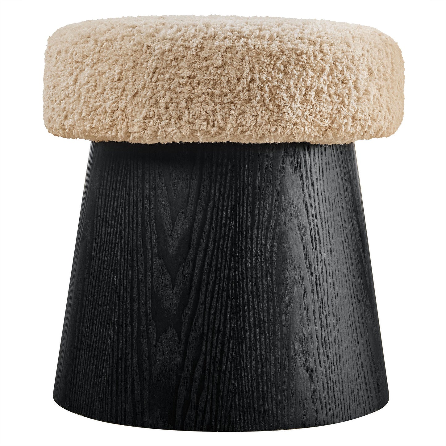Ketra Round Faux Shearling Ottoman Footstool