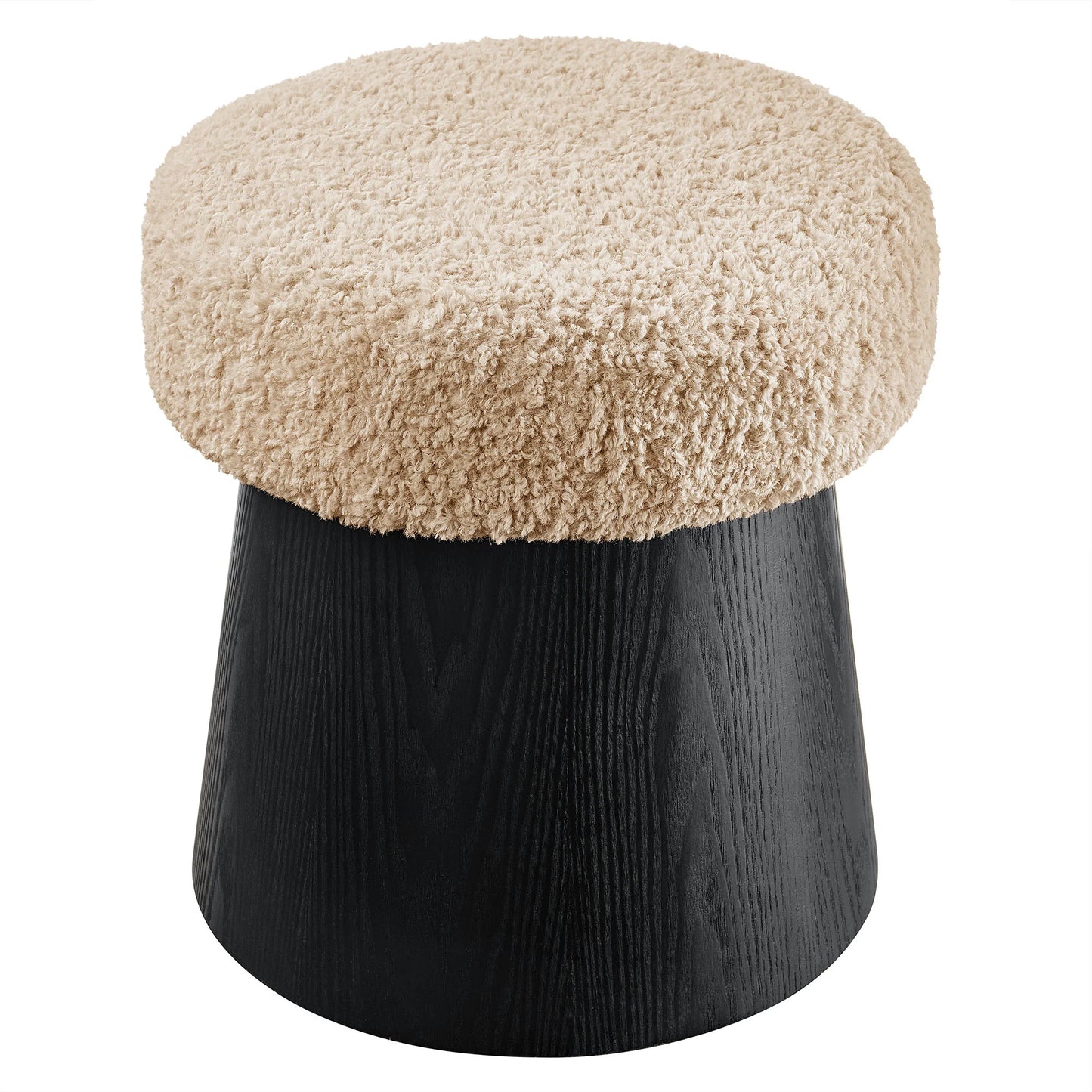 Ketra Round Faux Shearling Ottoman Footstool