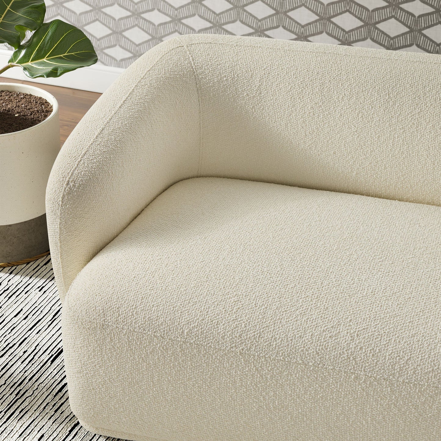 Monica 88 Inch Boucle Fabric Sofa