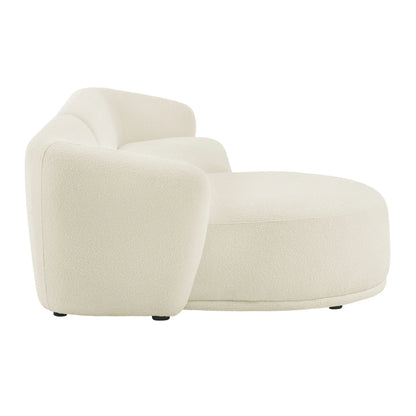 Monica 2 Piece Left Facing Boucle Fabric Modular Sofa with Chaise