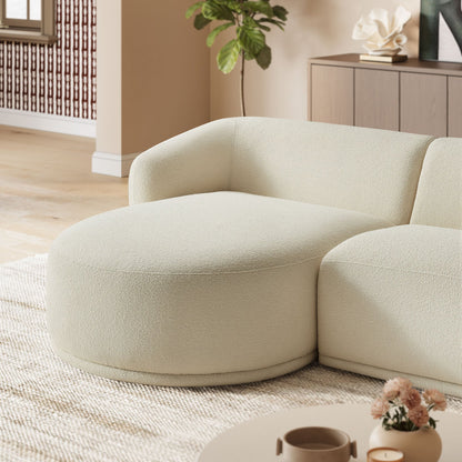 Monica 2 Piece Left Facing Boucle Fabric Modular Sofa with Chaise