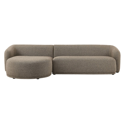 Monica 2 Piece Left Facing Boucle Fabric Modular Sofa with Chaise