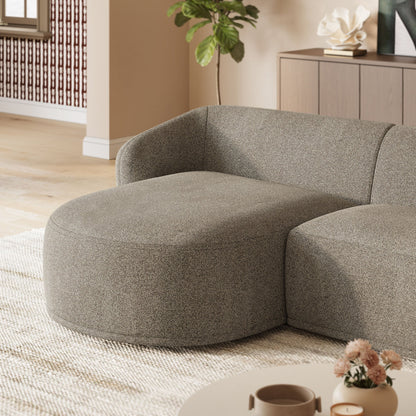 Monica 2 Piece Left Facing Boucle Fabric Modular Sofa with Chaise