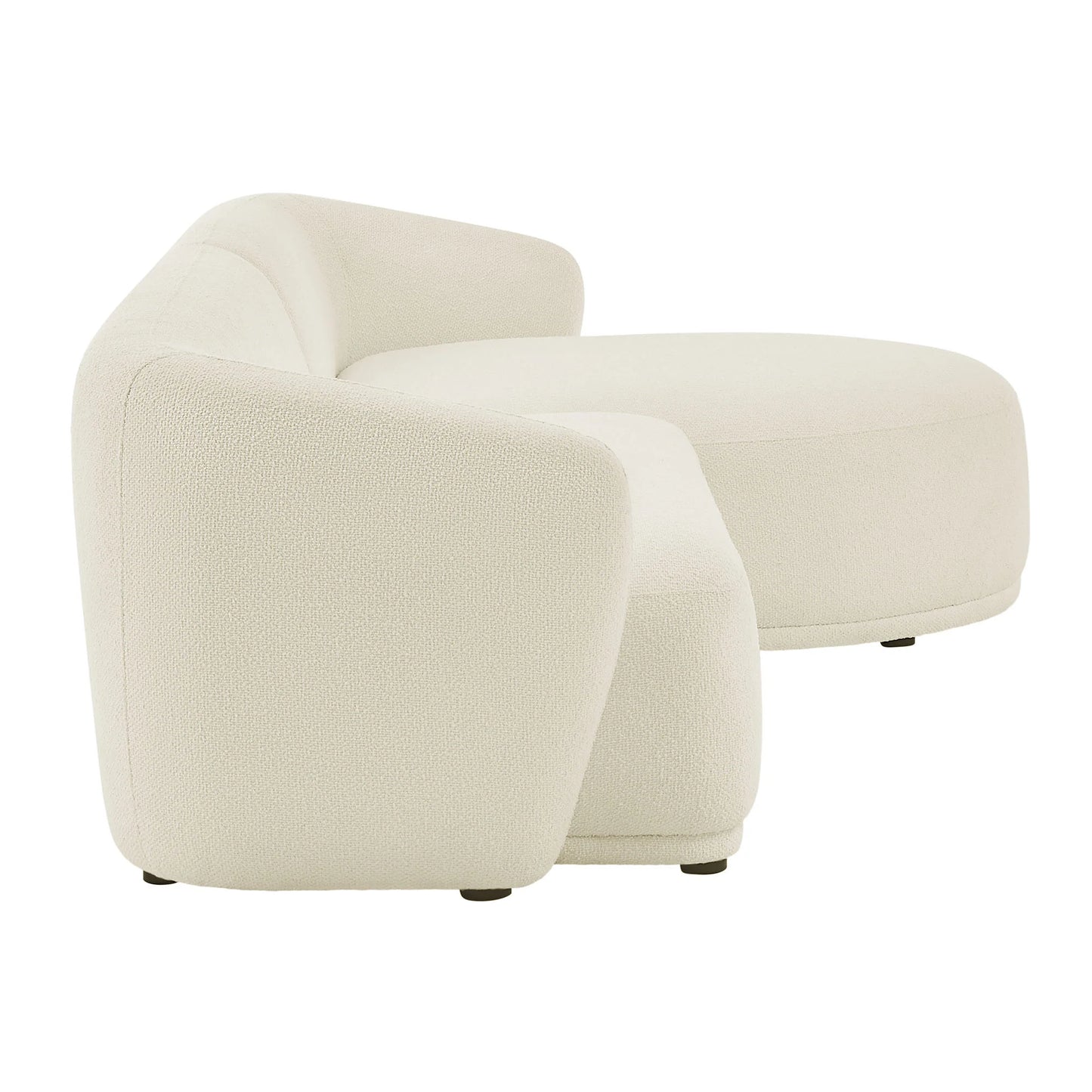 Monica 2 Piece Right Facing Boucle Fabric Modular Sofa with Chaise