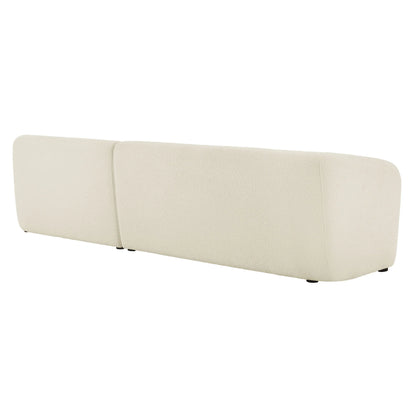 Monica 2 Piece Right Facing Boucle Fabric Modular Sofa with Chaise