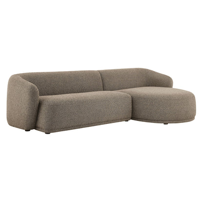 Monica 2 Piece Right Facing Boucle Fabric Modular Sofa with Chaise