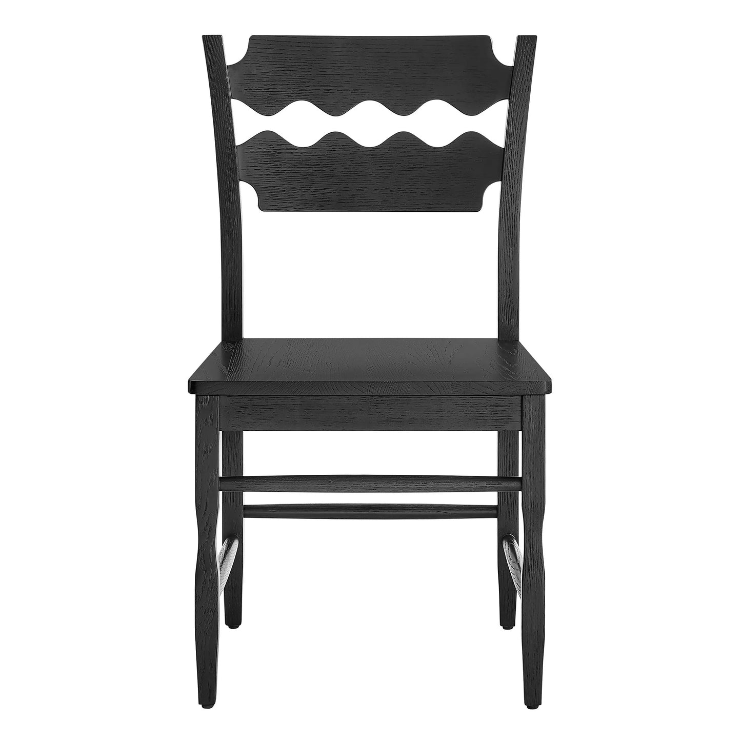 Jax Oak Wood Dining Chair With Wavy Razor Back