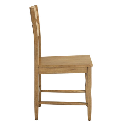 Jax Oak Wood Dining Chair With Wavy Razor Back