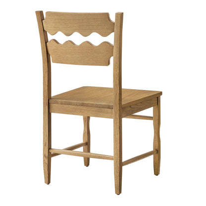 Jax Oak Wood Dining Chair With Wavy Razor Back