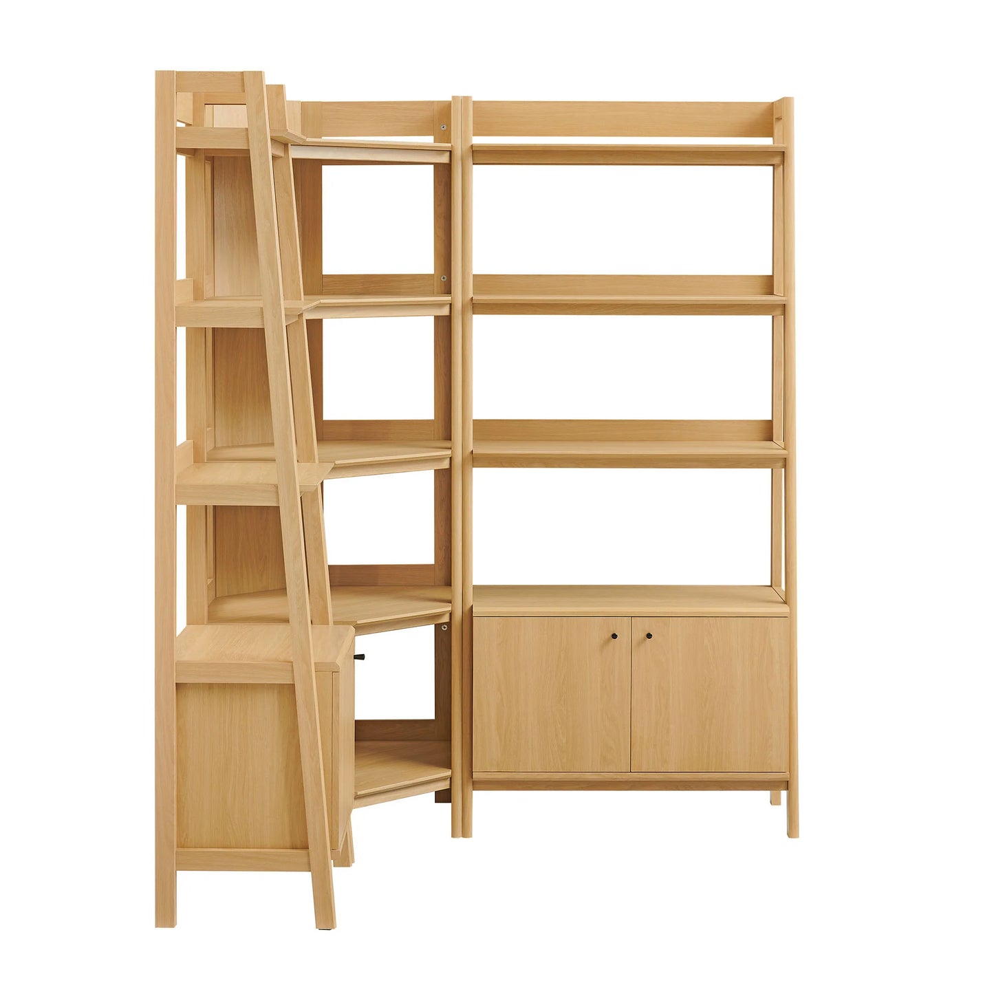 Bixby 3 Piece Corner Bookshelf Set With Wide and Narrow Bookshelves