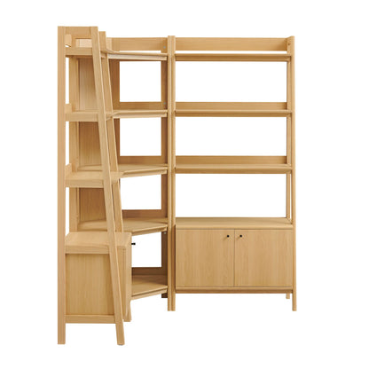 Bixby 3 Piece Corner Bookshelf Set With Wide and Narrow Bookshelves