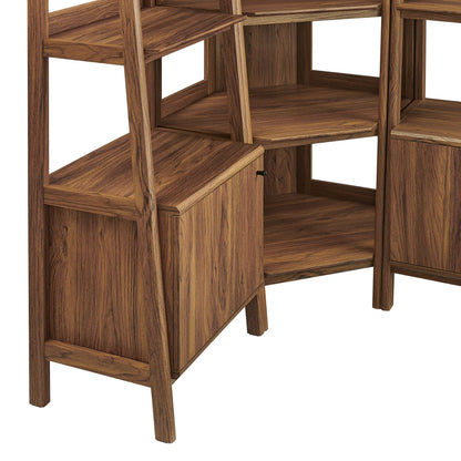 Bixby 3 Piece Corner Bookshelf Set With Wide and Narrow Bookshelves