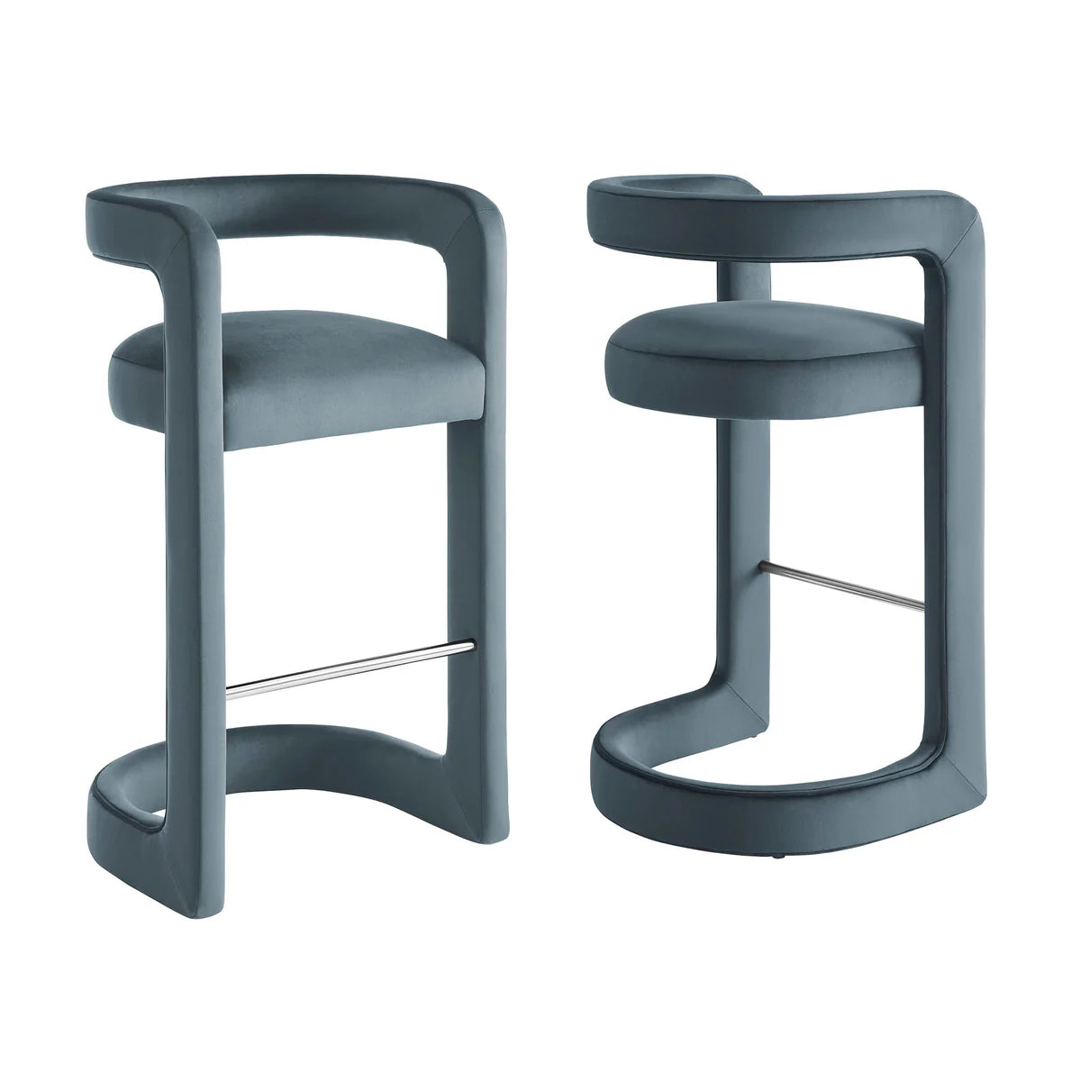 Winslow Performance Velvet Bar Stool Set of 2