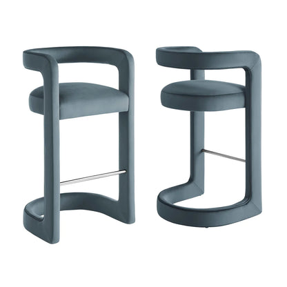 Winslow Performance Velvet Bar Stool Set of 2