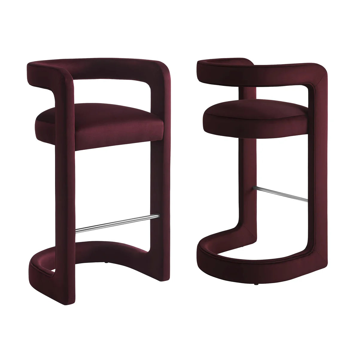 Winslow Performance Velvet Bar Stool Set of 2
