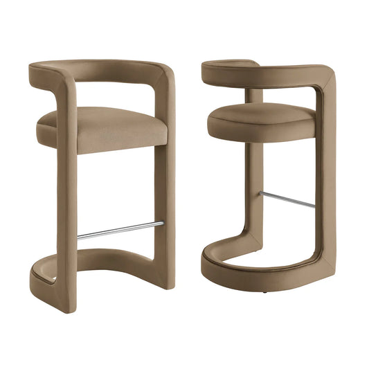 Winslow Performance Velvet Bar Stool Set of 2